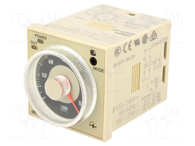 Timer; 0,05s÷300h; 100÷240VAC; 100÷125VDC; for DIN rail mounting OMRON H3CR-AP-100-240AC