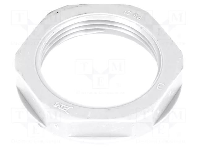 Nut; PG21; polyamide; 36mm; grey BM GROUP BM4821