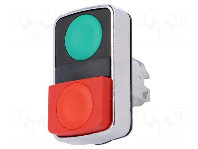 Switch: double; 22mm; Stabl.pos: 1; green/red; none; IP66; Pos: 2 SCHNEIDER ELECTRIC ZB4BL7340