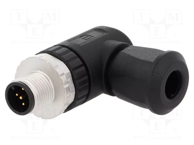 Connector: M12; plug; PIN: 5; male; 60V; angled 90°; IP67; for cable HARTING 21033193501
