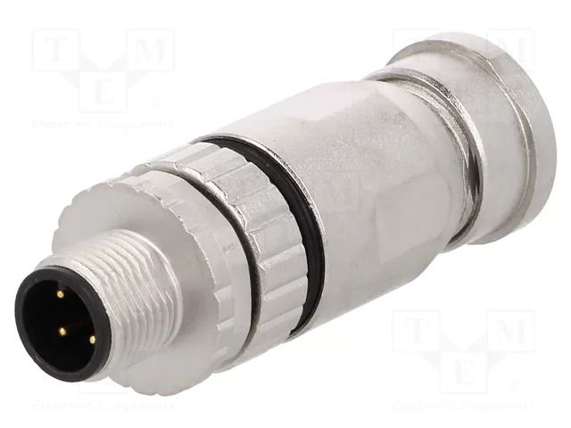 Connector: M12; plug; PIN: 4; male; 250V; straight; IP67; for cable HARTING 21033291401
