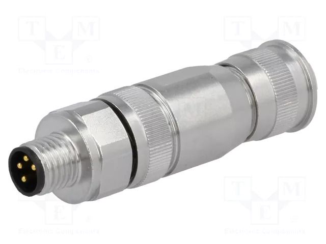 Connector: M8; male; PIN: 4; 4A; 30V; IP67; straight; shielded; plug HARTING 21023691401