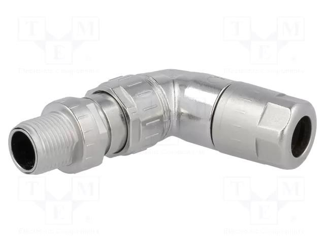 Connector: M12; plug; PIN: 8; male; Slim; 48V; angled 90°; IP65,IP67 HARTING 21038813805