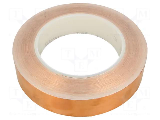 Tape: electrically conductive; W: 25mm; L: 33m; Thk: 0.066mm; copper 3M 3M-1194-25-33