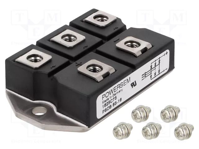 Bridge rectifier: three-phase; Urmax: 1.6kV; If: 100A; Ifsm: 1kA POWERSEM PSDS83/16