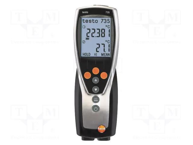 Meter: temperature; digital; -200÷1370°C; IP54; Software: included TESTO TESTO735-2