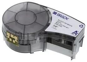 LABELING TAPE, VINYL, 9.53MM X 6.4M, BLACK/WHITE M21-375-595-WT.