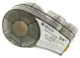 LABELING TAPE, 0.75INX21FT BLACK/YELLOW M21-750-595-YL.