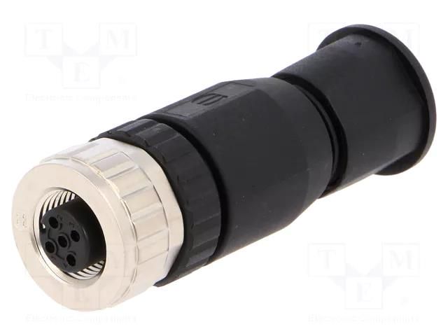 Connector: M12; plug; PIN: 5; female; 60V; straight; IP67; for cable HARTING 21033192501