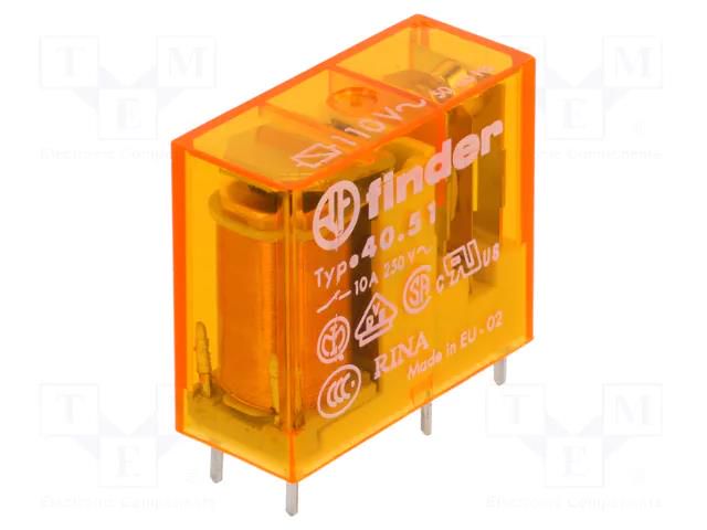 Relay: electromagnetic; SPDT; Ucoil: 110VAC; Icontacts max: 20A FINDER 40.51.8.110.000