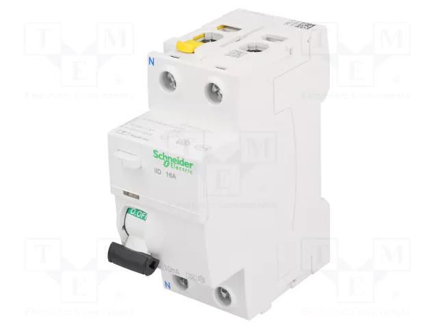 RCD breaker; Inom: 25A; Ires: 10mA; Poles: 2; 400VAC; IP20; 1÷25mm2 SCHNEIDER ELECTRIC A9Z20225