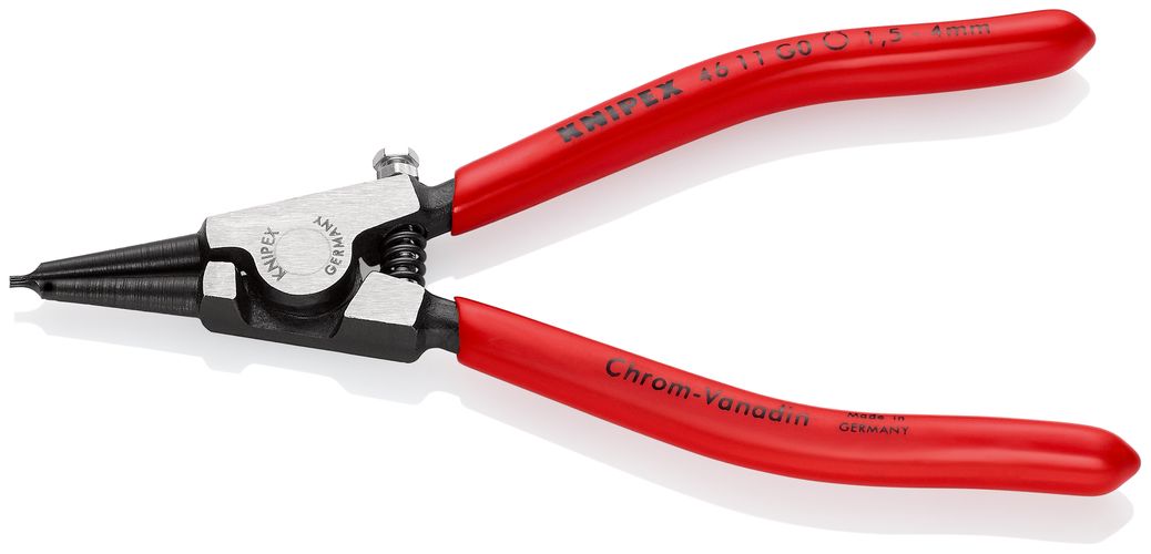 KNIPEX 46 11 G0 Circlip Pliers for grip rings on shafts with plastic coating black atramentized 140 mm 46 11 G0 4003773047896