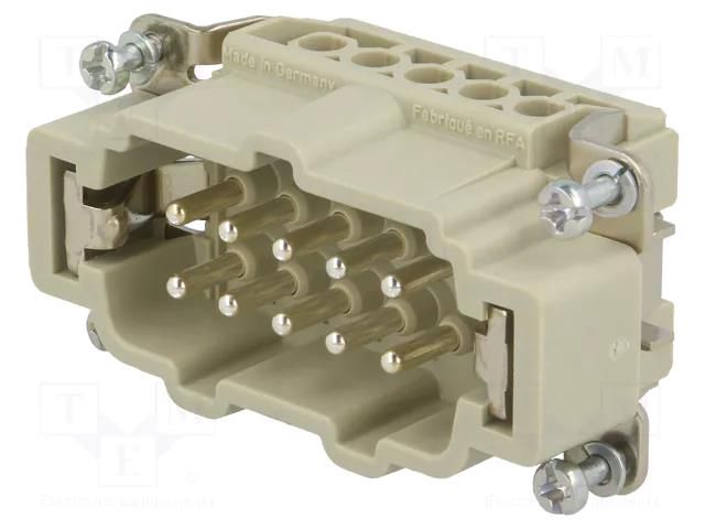 Connector: HDC; contact insert; male; Han® Ex; PIN: 10; 10+PE; 16A HARTING 09360102601