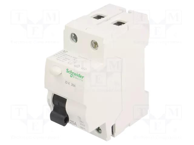 RCD breaker; Inom: 25A; Ires: 30mA; Poles: 2; 400VAC; IP20; 1÷25mm2 SCHNEIDER ELECTRIC A9Z01225
