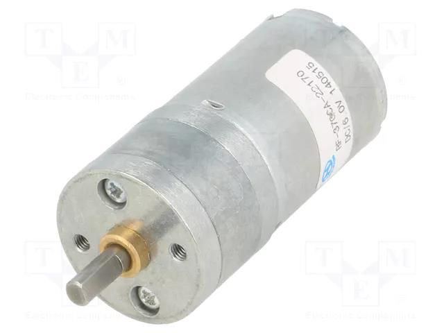 Motor: DC; with gearbox; LP; 6VDC; 2.4A; Shaft: D spring; 290rpm POLOLU POLOLU-1583