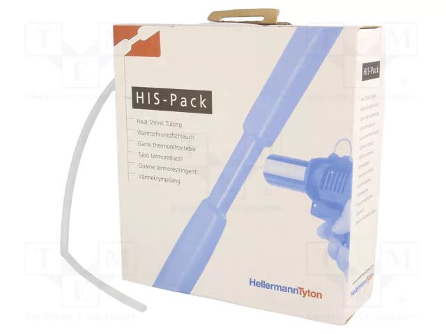 Heat shrink sleeve; 2: 1; 4.8mm; L: 10m; transparent HELLERMANNTYTON HIS-4.8/2.4-CL