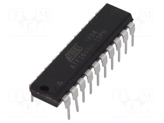IC: CPLD; THT; DIP20; Number of macrocells: 8; I/O: 18; 4.5÷5.5VDC MICROCHIP TECHNOLOGY ATF16V8B-15PU