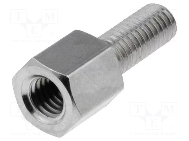 Screwed spacer sleeve; 5mm; Int.thread: M3; Ext.thread: M3; brass VOGT TDYSFM-M3/5