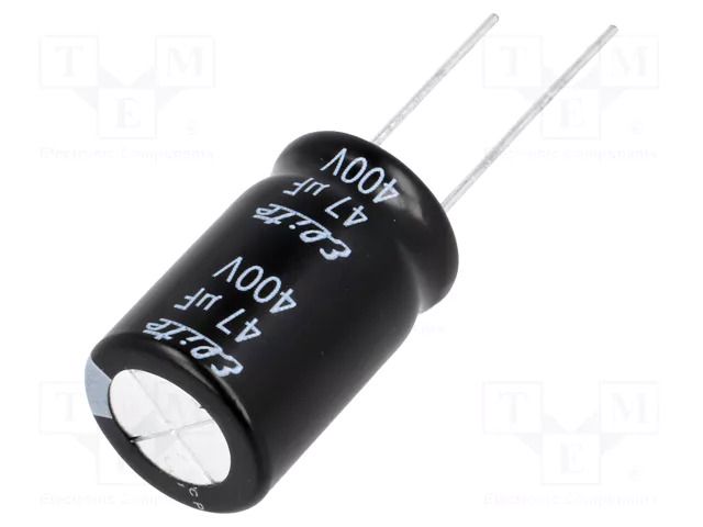 Capacitor: electrolytic; THT; 47uF; 400VDC; Ø16x25mm; Pitch: 7.5mm Elite PF2G470MNN1625