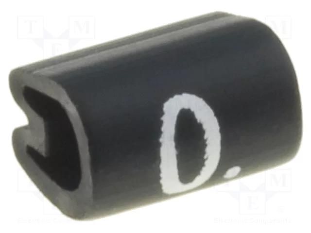Markers; Marking: 0; 2.9÷4.7mm; PVC; black; -45÷70°C; leaded TE Connectivity TE-06161000