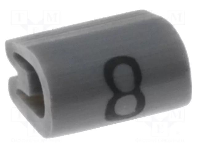 Markers; Marking: 8; 2÷3.2mm; PVC; grey; -45÷70°C; leaded TE Connectivity TE-05811808