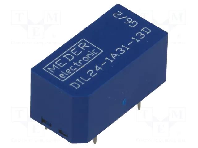 Relay: reed switch; SPST-NO; Ucoil: 24VDC; 2A; max.500VDC; 1.7kΩ MEDER DIL24-1A31-13D