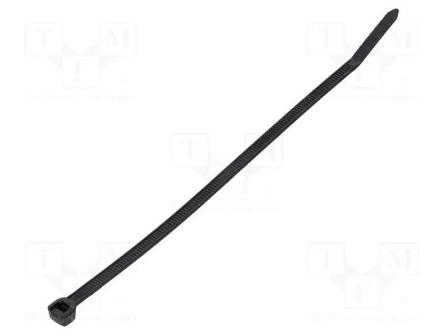 Cable tie; L: 215mm; W: 4.6mm; black; polyamide; 220N; UL94V-2 ABB TY225-50X-100