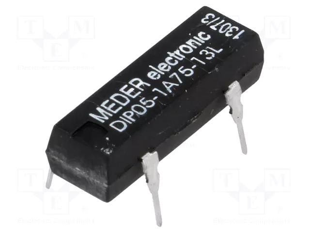 Relay: reed switch; SPST-NO; Ucoil: 5VDC; 500mA; max.500VDC; 125mW MEDER DIP05-1A75-13L