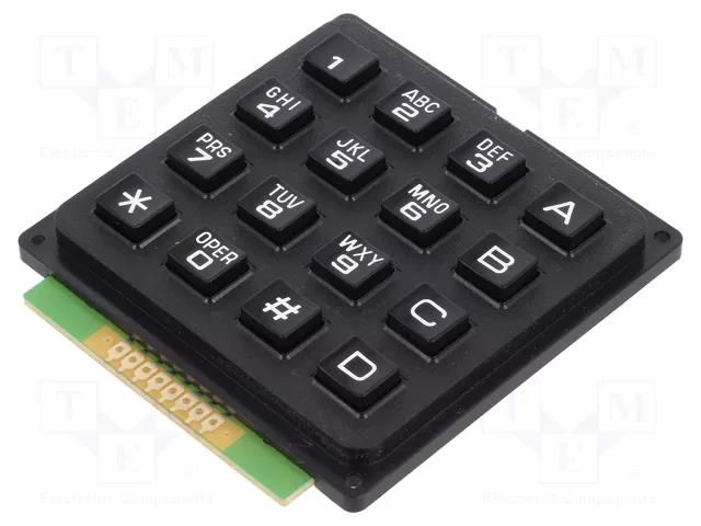Keypad: plastic; No.of butt: 16; none; plastic; 200mΩ; 1N; 20mA ACCORD KB1604-PAB