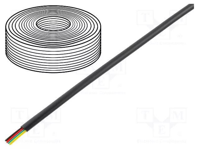 Wire: telecommunication cable; 4x28AWG; stranded; black; 100m Goobay TEL-004CCA/BK-100