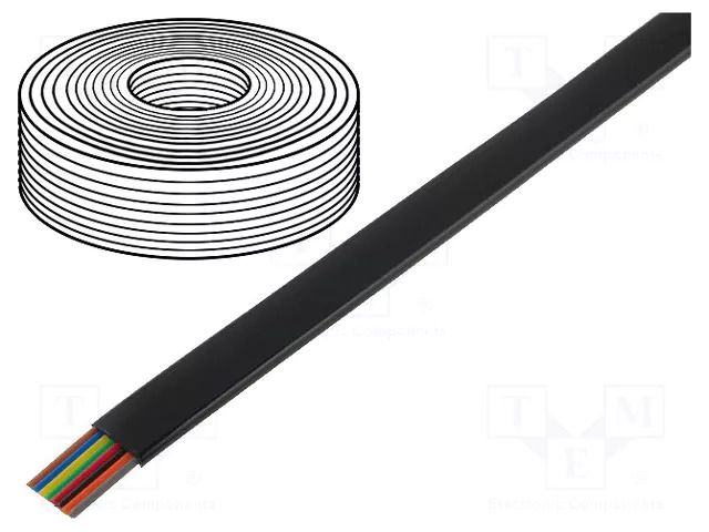 Wire: telecommunication cable; 8x28AWG; stranded; black; 100m GOOBAY TEL-008CCA/BK-100
