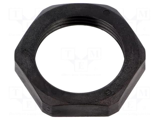 Nut; M25; polyamide; Thk: 6.5mm; Spanner: 32mm; black; Thread: metric HUMMEL HUMMEL-1262250150