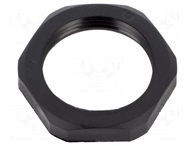 Nut; PG21; polyamide; Thk: 7mm; Spanner: 36mm; black; Thread: PG HUMMEL HUMMEL-1262210111