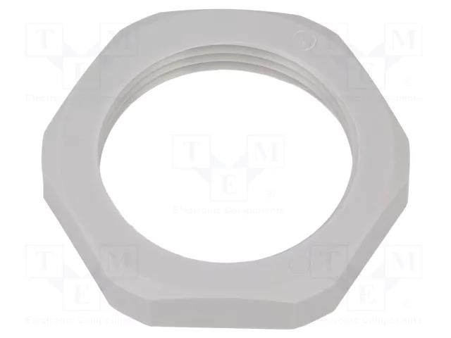 Nut; PG21; polyamide; Thk: 7mm; Spanner: 36mm; grey; Thread: PG HUMMEL HUMMEL-1262210011