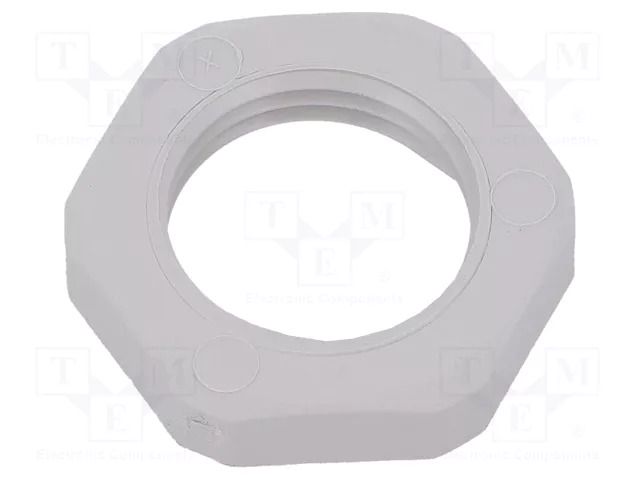 Nut; PG9; polyamide; Thk: 6.8mm; Spanner: 22mm; grey; Thread: PG HUMMEL HUMMEL-1262090011