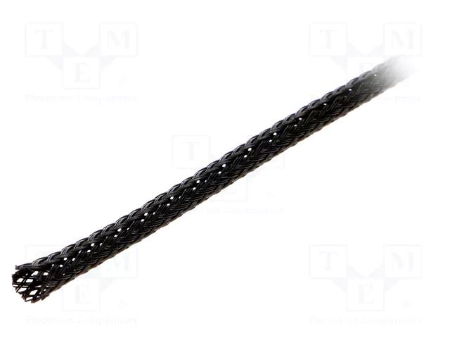 Braid; ØBraid : 4÷11mm; polyester; black; L: 100m; reel; -50÷150°C HELUKABEL HELU-98139