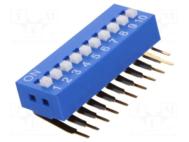 Switch: DIP-SWITCH; Poles number: 10; ON-OFF; 0.05A/12VDC; Pos: 2 NINIGI DSK-10
