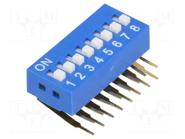 Switch: DIP-SWITCH; Poles number: 8; ON-OFF; 0.05A/12VDC; Pos: 2 NINIGI DSK-08