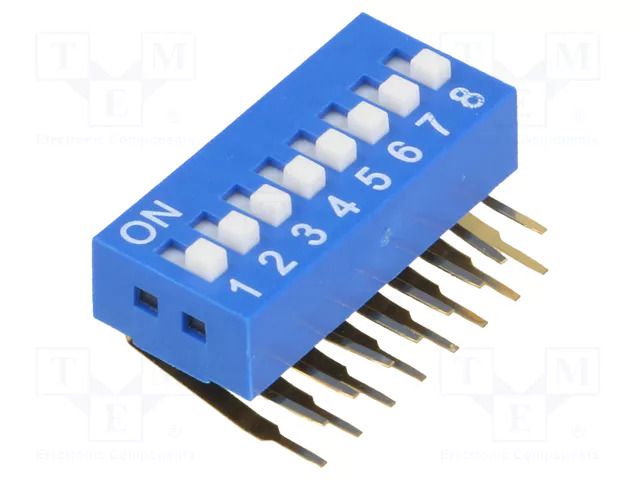Switch: DIP-SWITCH; Poles number: 8; ON-OFF; 0.05A/12VDC; Pos: 2 NINIGI DSK-08