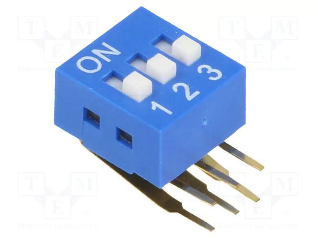 Switch: DIP-SWITCH; Poles number: 3; ON-OFF; 0.05A/12VDC; Pos: 2 NINIGI DSK-03