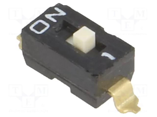 Switch: DIP-SWITCH; Poles number: 1; ON-OFF; 0.025A/24VDC; Pos: 2 OMRON Electronic Components A6S-1104-H