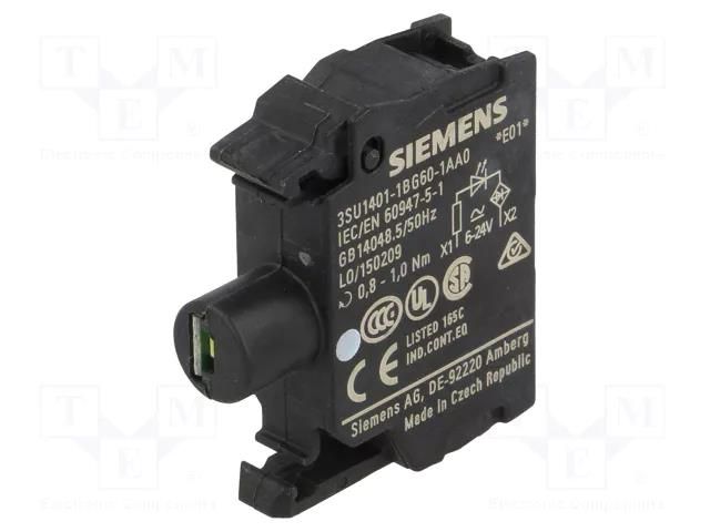 Illuminating unit; 22mm; 3SU1.5; -25÷70°C; Illumin: LED; front SIEMENS 3SU1401-1BG60-1AA0