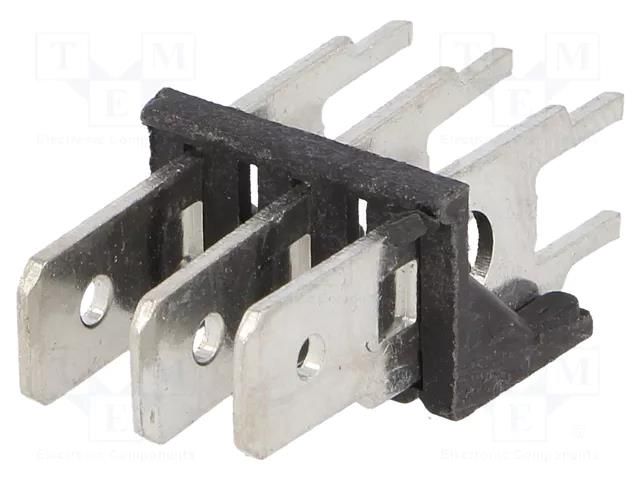 Terminal: spade terminal strip; 6.3mm; 0.8mm; THT; steel; tinned KEYSTONE KEYS7833
