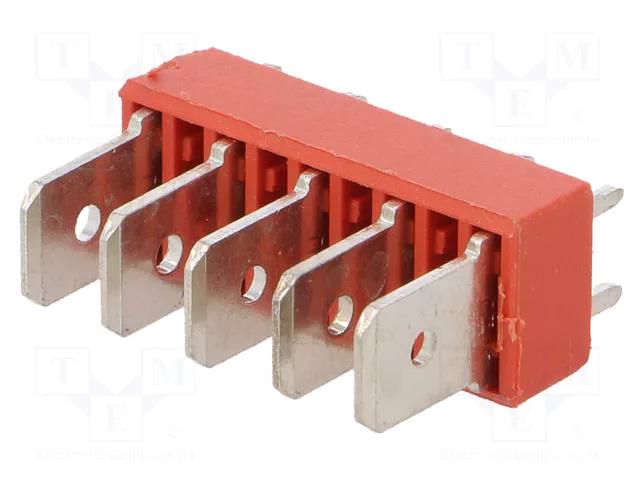 Terminal: spade terminal strip; 6.4mm; 0.8mm; THT; steel; tinned KEYSTONE KEYS7830