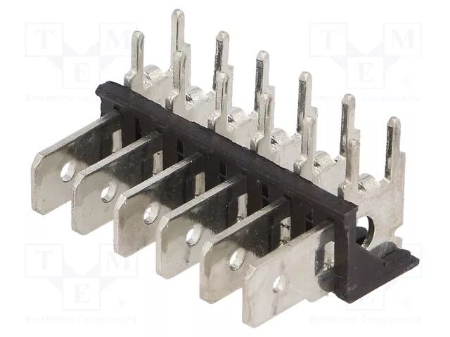 Terminal: spade terminal strip; 6.4mm; 0.8mm; THT; steel; tinned KEYSTONE KEYS7826