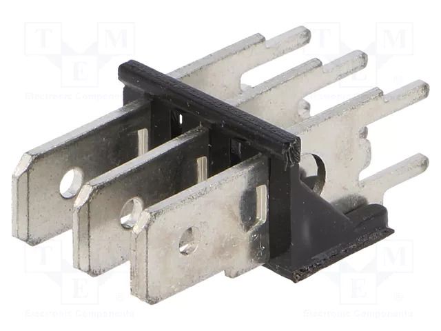 Terminal: spade terminal strip; 6.3mm; 0.8mm; THT; brass; tinned KEYSTONE KEYS7813