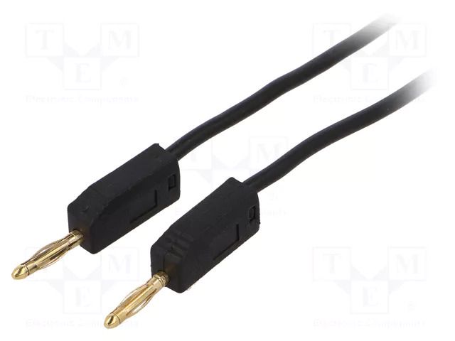 Test lead; banana plug 2mm,both sides; Len: 0.5m; black AXIOMET PPOM-TL2-05/B