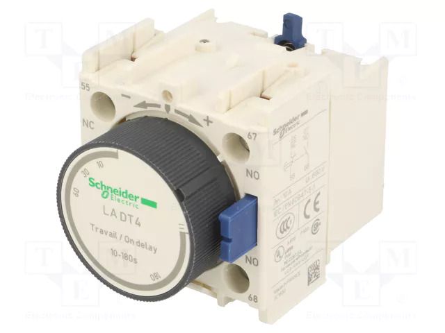 Time delay contacts; Leads: screw terminals; front; 10÷180s SCHNEIDER ELECTRIC LADT4