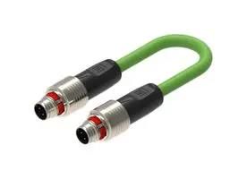 SENSOR CORD, 4P M12 PLUG-PLUG, GREEN, 5M PP12M-MSSV4D-PP12M-MSSV4D-0342-0500