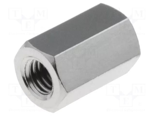 Screwed spacer sleeve; 8mm; Int.thread: M3; hexagonal; brass DREMEC TFF-M3X8/DR113